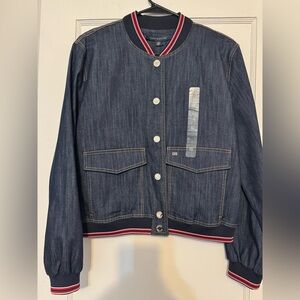 TOMMY HILFIGER ⬜️🟥 Denim Bomber Jacket